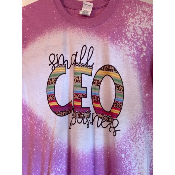 Small CEO Business Graphic T-Shirt Purple Bleached Cotton Unisex - Picture 2 of 4